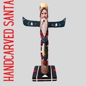 Vintage Limb Folk Totem Pole Santa